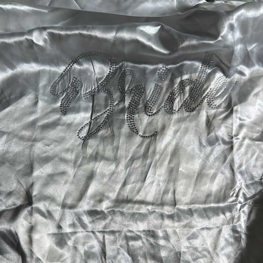 Silver Bride Satin Robe